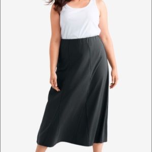 Ellos Flared Elastic Waist Midi Skirt